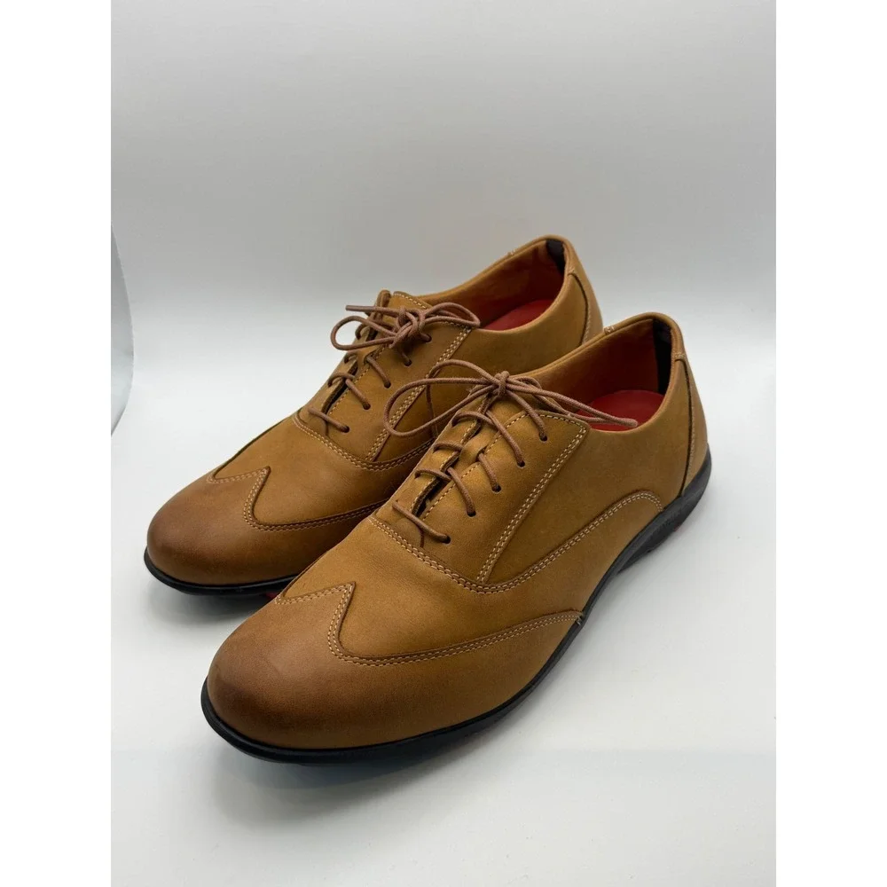 Rockport truWALK zero Mens Tan Leather Wingtip Oxford Dress Shoes V73663 Size 10
